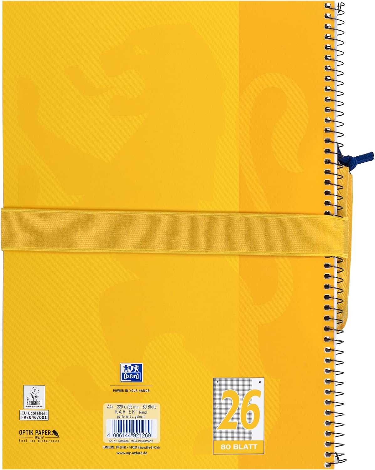 Oxford Federmäppchen mit Doppel-Fach, 2 Taschen, gelb