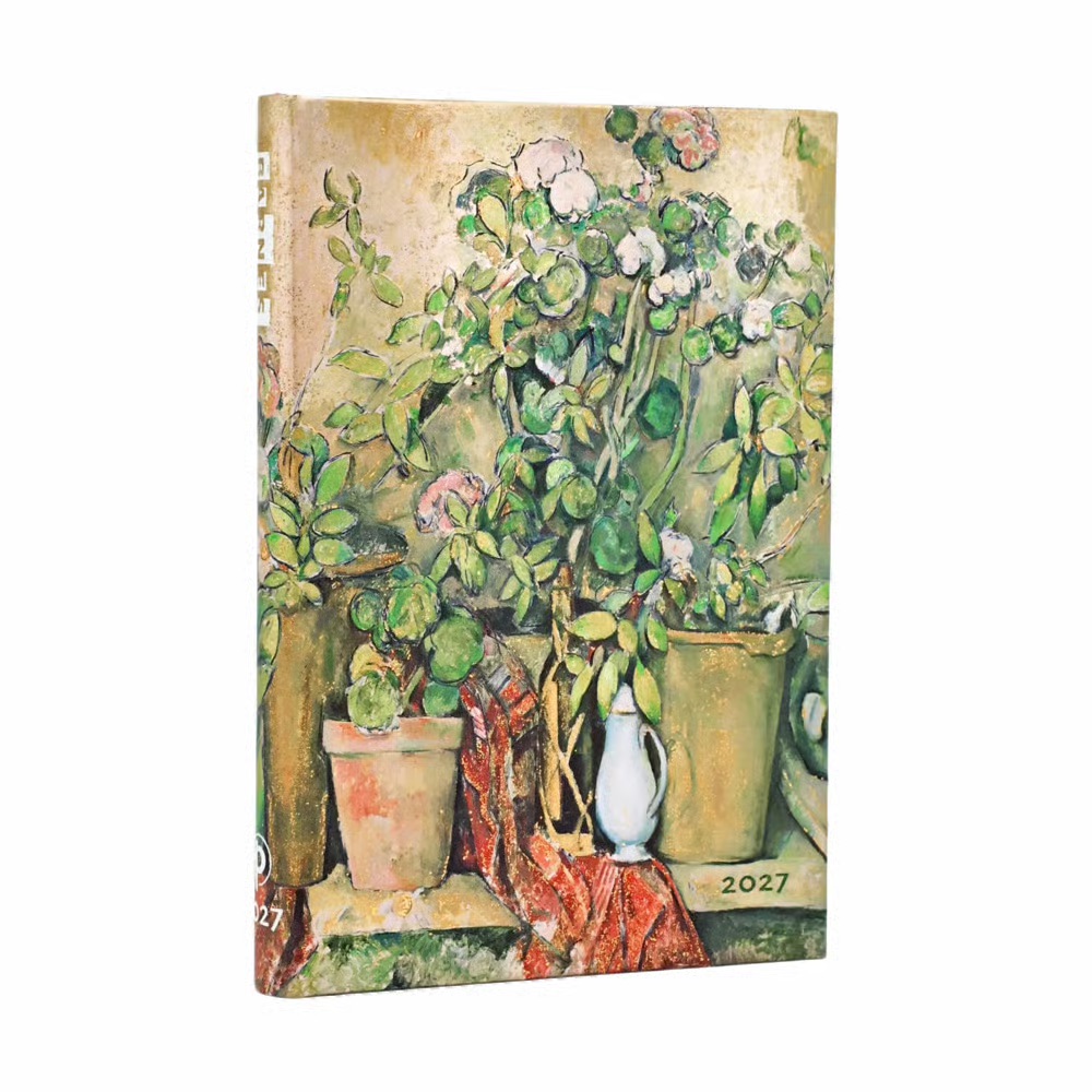 Paperblanks 2027 Cezannes Terrakotta-Töpfe und Blumen Hardcover Mini Verso 12-Monatskalender