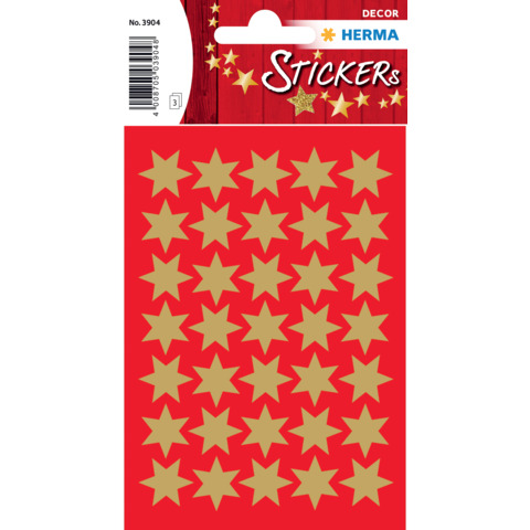 HERMA 3904 Weihnachtssticker Stern,16mm, gold