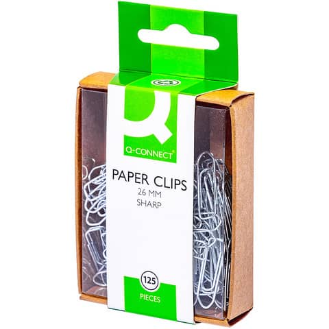 Q-CONNECT Büroklammer, 26mm, 125 Stück, verzinkt