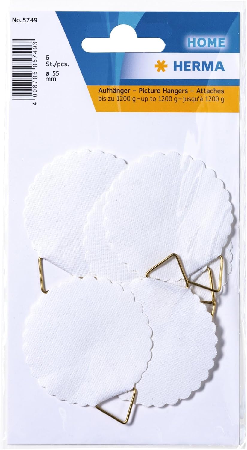 HERMA Bildaufhänger zum Kleben, 6 Stück, ø 55 mm, selbstklebend - 5749