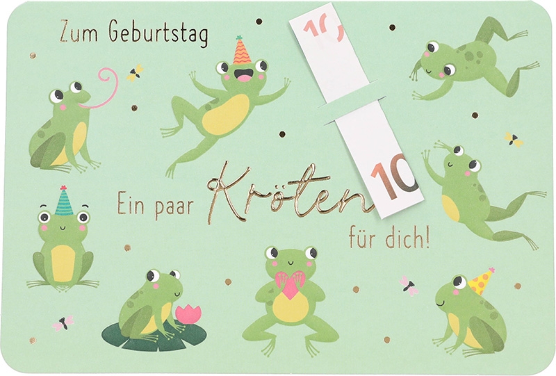 Kunterbunt Klappkarte 025 - Zum Geburtstag ein paar Kröten für dich! Kunterbunt Klappkarte 025 - Zum Geburtstag ein paar Kröten für dich!