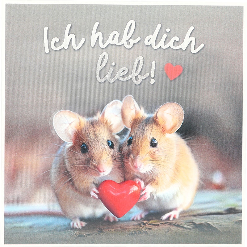 3D Musikkarte quadratisch - 031 - "Ich hab dich lieb!"