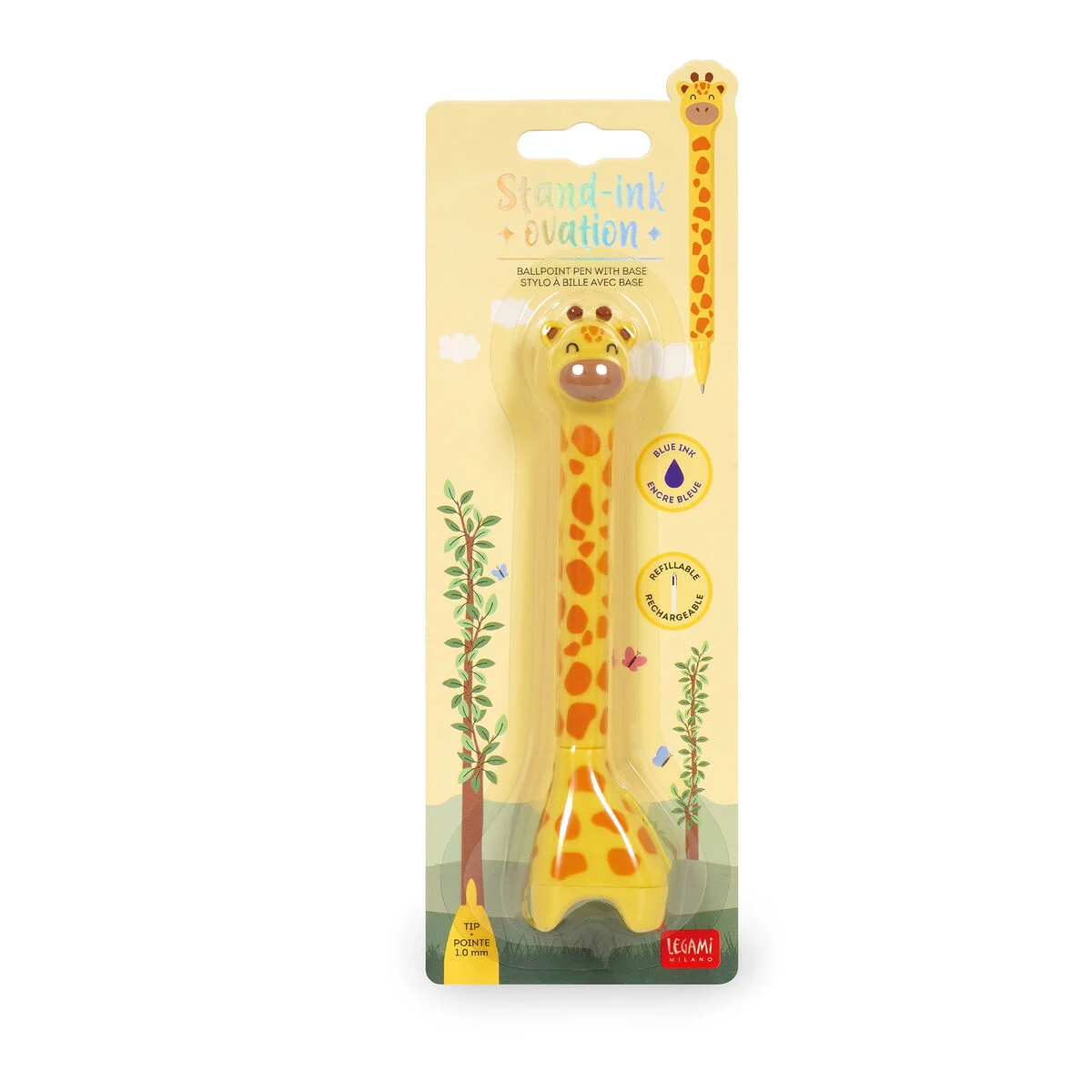 Legami Kugelschreiber - Giraffe - mit Standfuß (Stand-Ink Ovation)