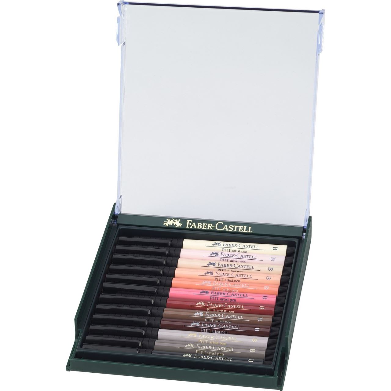 Faber-Castell Tuschestift - Pitt Artist Pen Brush - 12er-Etui - Portraitfarben