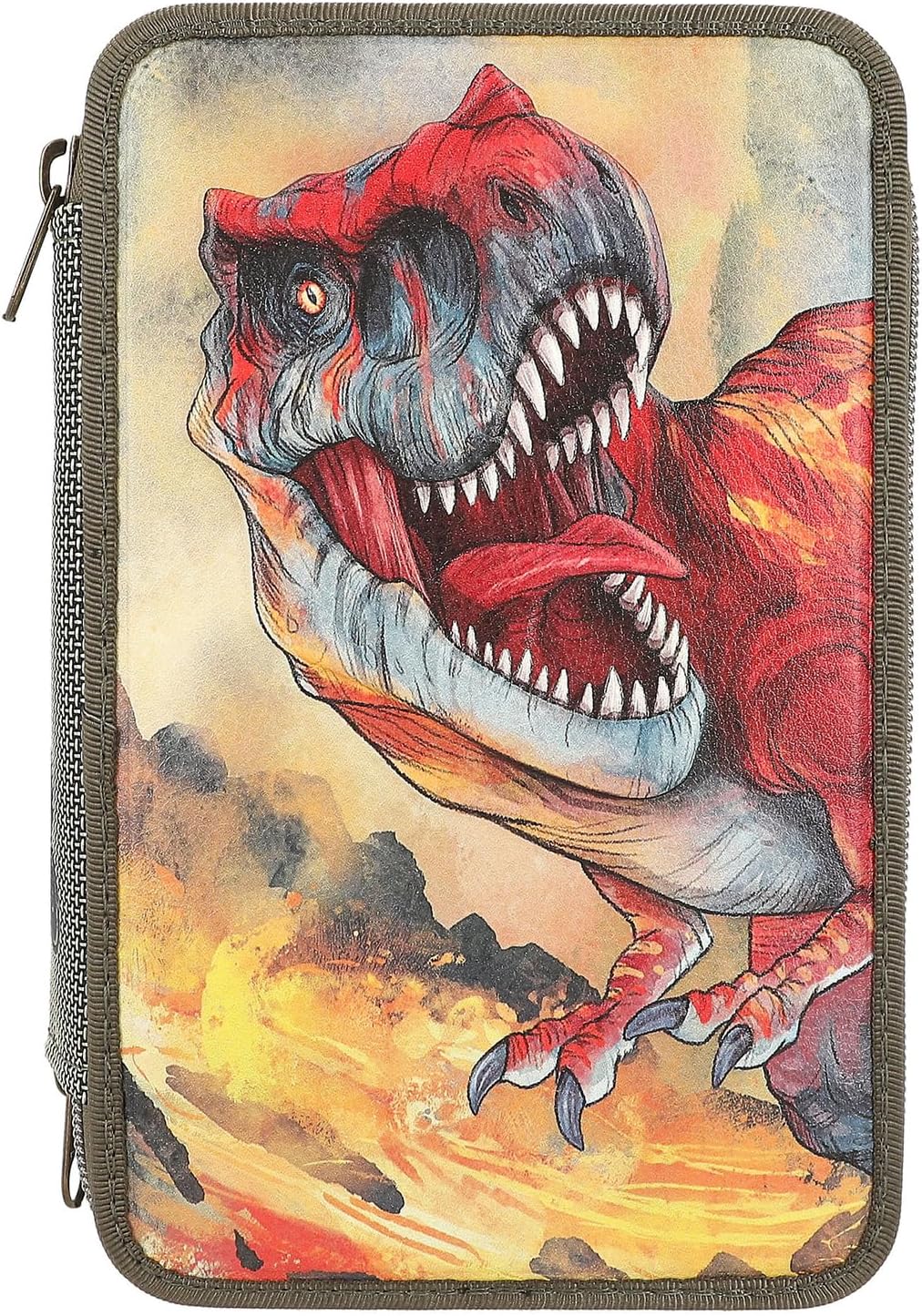 Dino World 3 Fach Federtasche mit 3D-Effekt