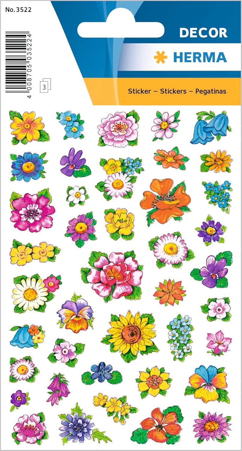 HERMA Decor Sticker Blumen, Pflanzen, Blüten, 123 Aufkleber - 3522 HERMA Decor Sticker Blumen, Pflanzen, Blüten, 123 Aufkleber - 3522