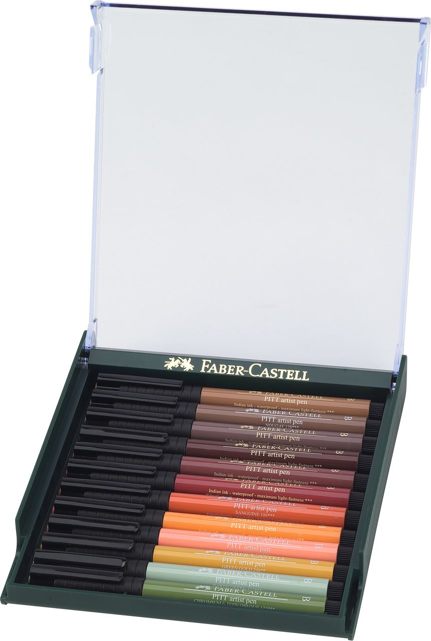 Faber-Castell Tuschestift - Pitt Artist Pen Brush - 12er-Etui - Erdfarben
