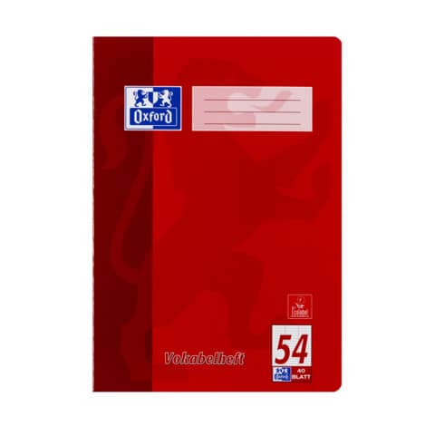 Oxford Vokabelheft, A4, 40 Blatt, Lin.54, liniert, dreispaltig