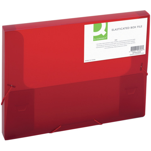 Q-CONNECT Heftbox, A4, 25mm, transluzent  rot