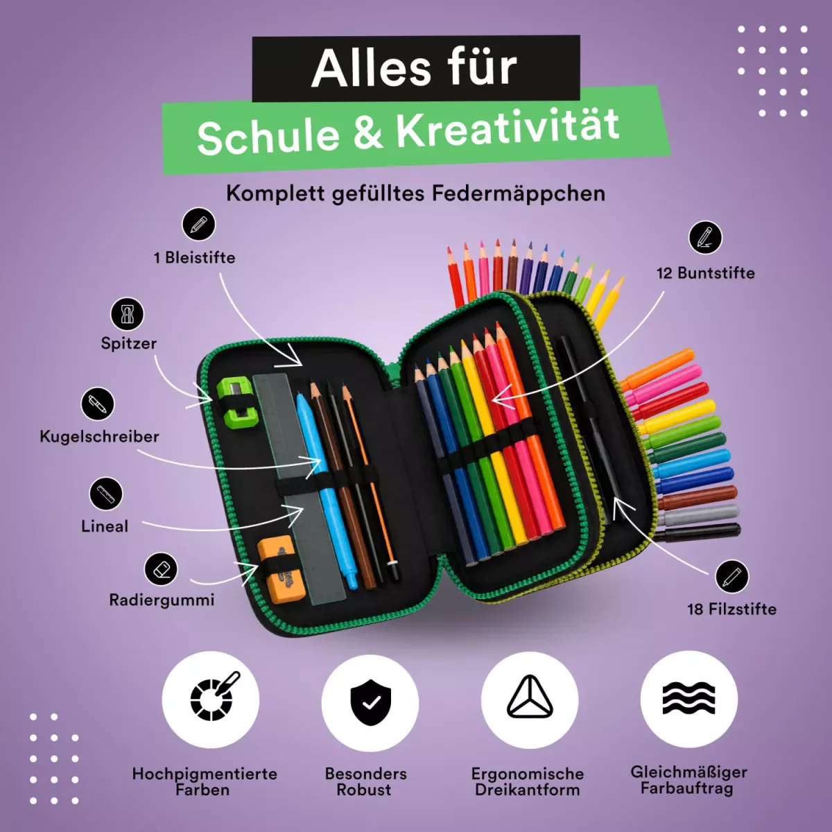 Coolpack JUMPER 2 gefülltes Etui Hello Kitty Graffiti – 2 Fächer, 35-teilig