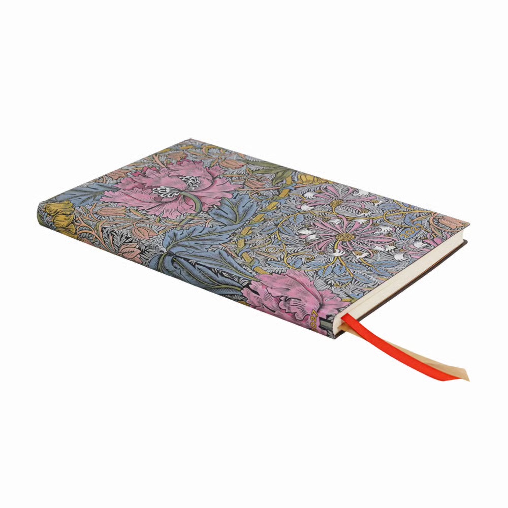 Paperblanks 2027 Morris Heckenkirsche in Pink Hardcover Mini Tagesüberblick 12-Monatskalender