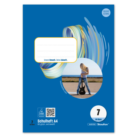 STAUFEN STYLE Heft, A4, 80g/m², 16 Blatt, Lin.7, kariert