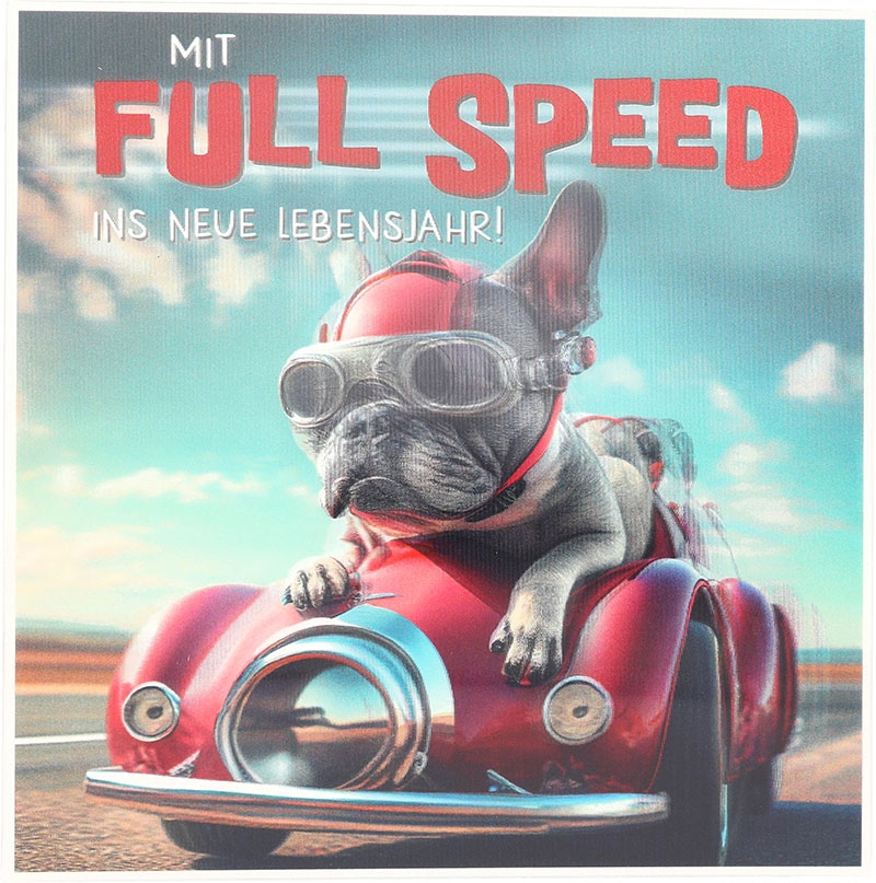 3D Musikkarte quadratisch - 014 - "Mit Full Speed ins neue Lebensjahr!"