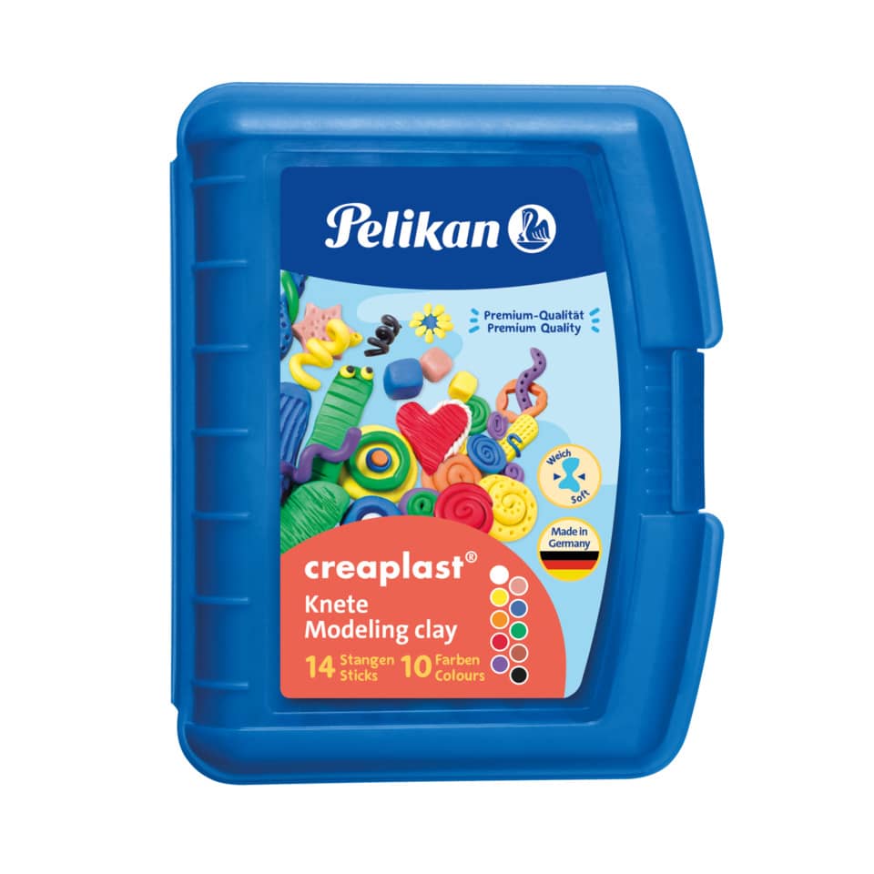 Pelikan Kinderknete creaplast 14 Stangen / 10 Farben - Kunststoff-Box