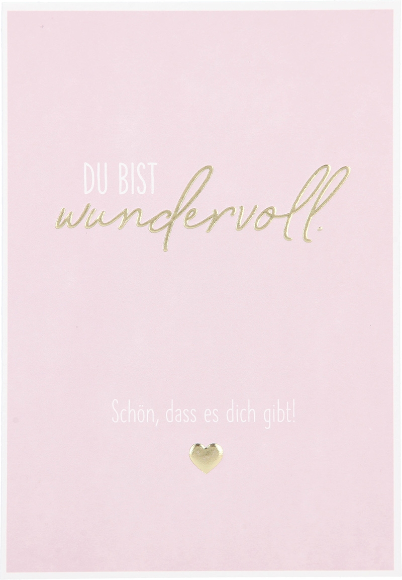 Besonders schön Klappkarte mit Naturpapier-Umschlag - 043 - "DU BIST wundervoll. Schön, dass es dich gibt!"