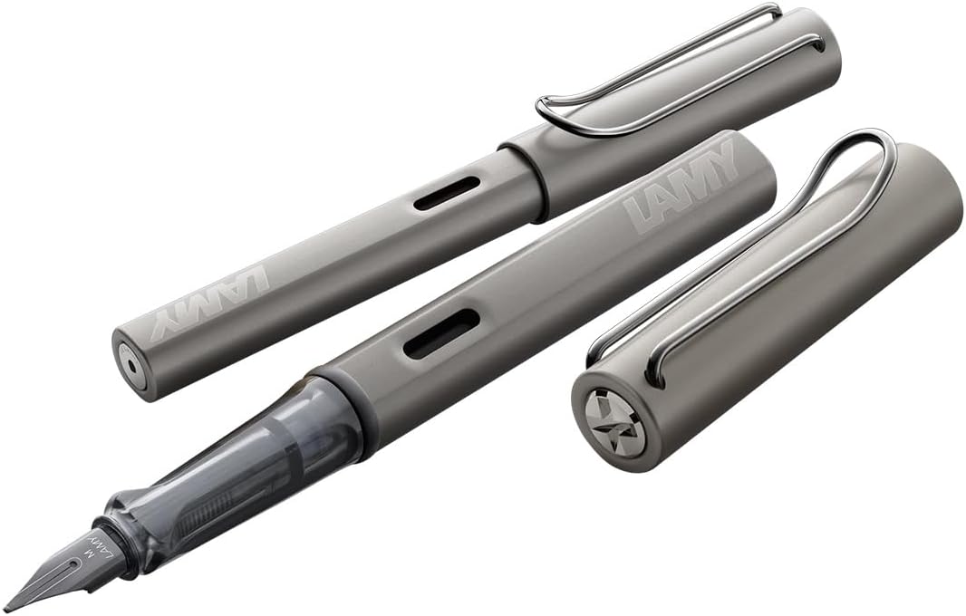 Lamy Lx edler Füllhalter aus Aluminium, Ruthenium Farbe, Feder M, inkl. Tintenpatrone