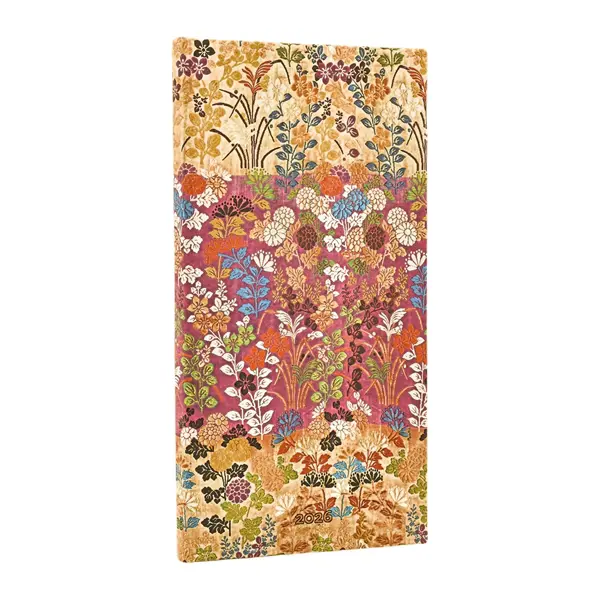 paperblanks Kalender 2026 - Kara-ori Pink - Japanische Kimonos - Verso - Schlank