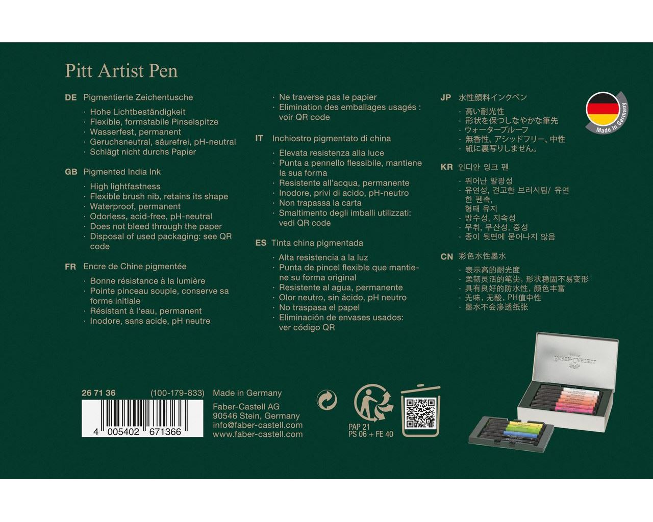 Faber-Castell Tuschestift - Pitt Artist Pen - Geschenkset 12-teilig - Paris