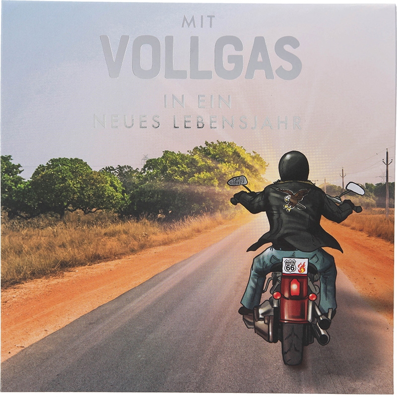 Musik Pop-Up Karte 042 - Mit Vollgas in ein neues Lebensjahr