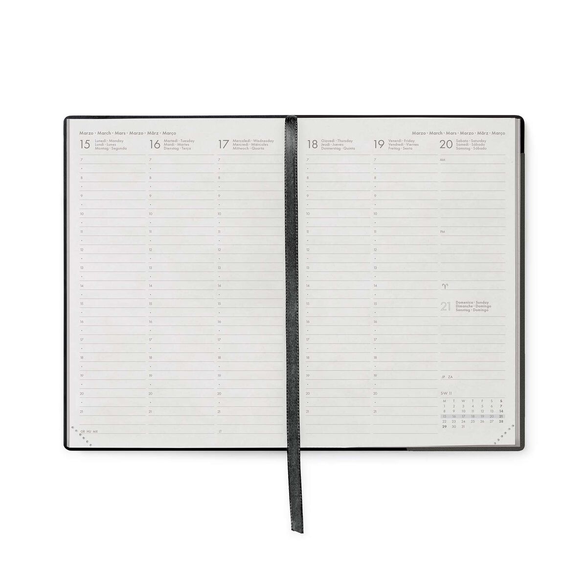 12-Month Medium Weekly Diary 2027 - Black Suit