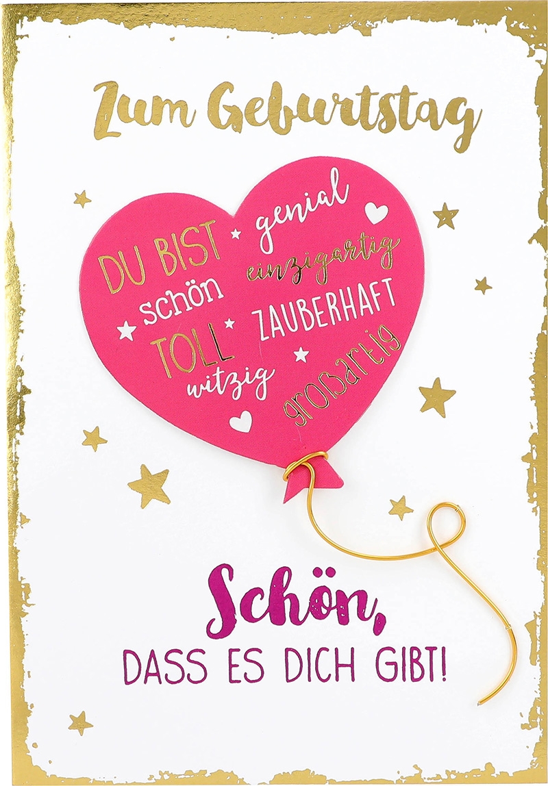 Elegance Klappkarten 041 - Zum Geburtstag Schön, dass es dich gibt!