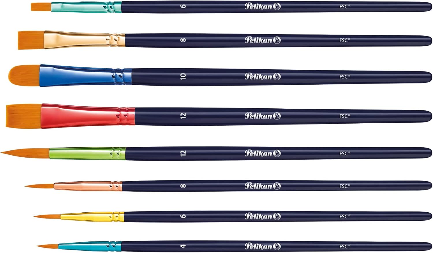 Pelikan Pinselset Premium PI8/PB, 8 Stück sortiert