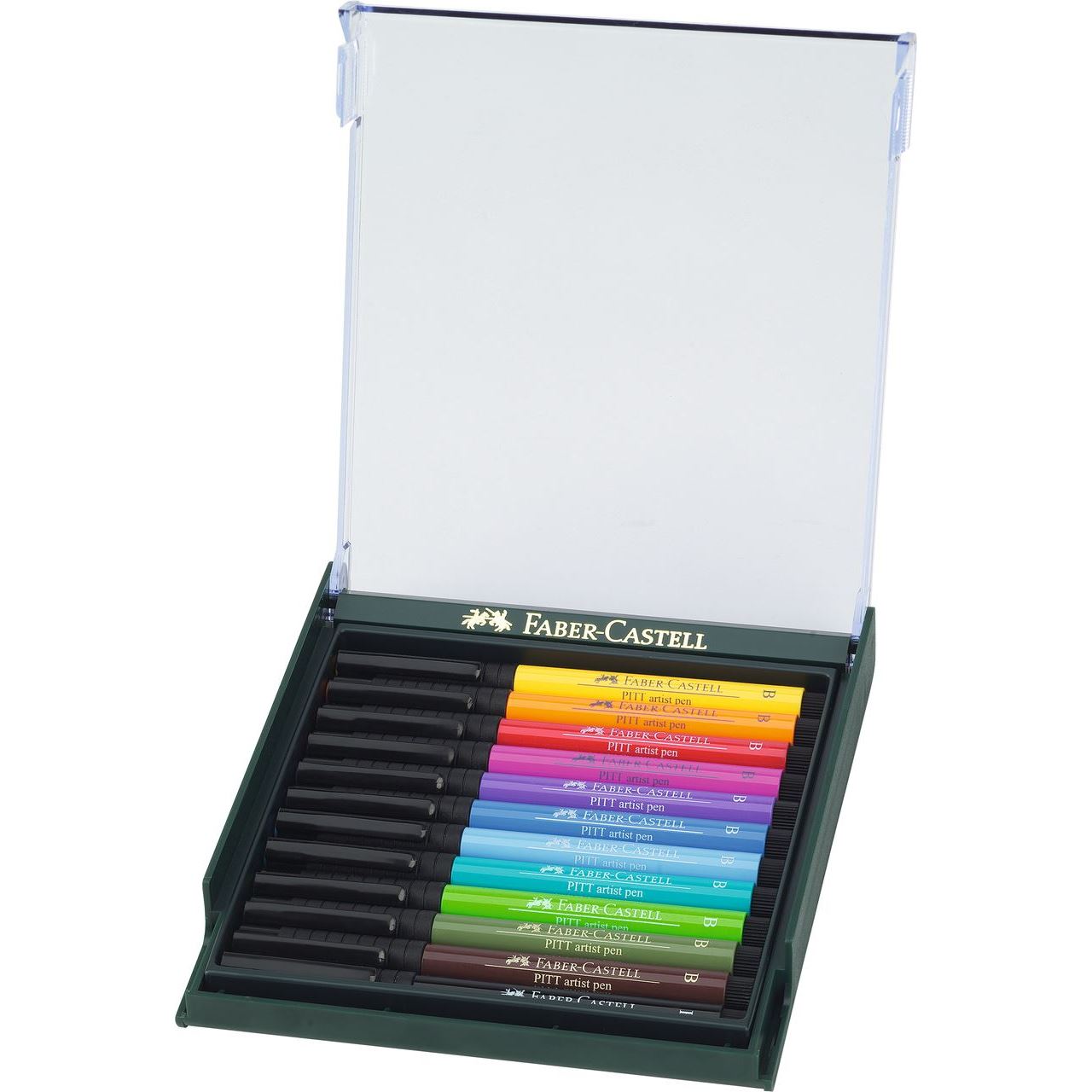 Faber-Castell Tuschestift - Pitt Artist Pen Brush - 12er-Etui - Basisfarben