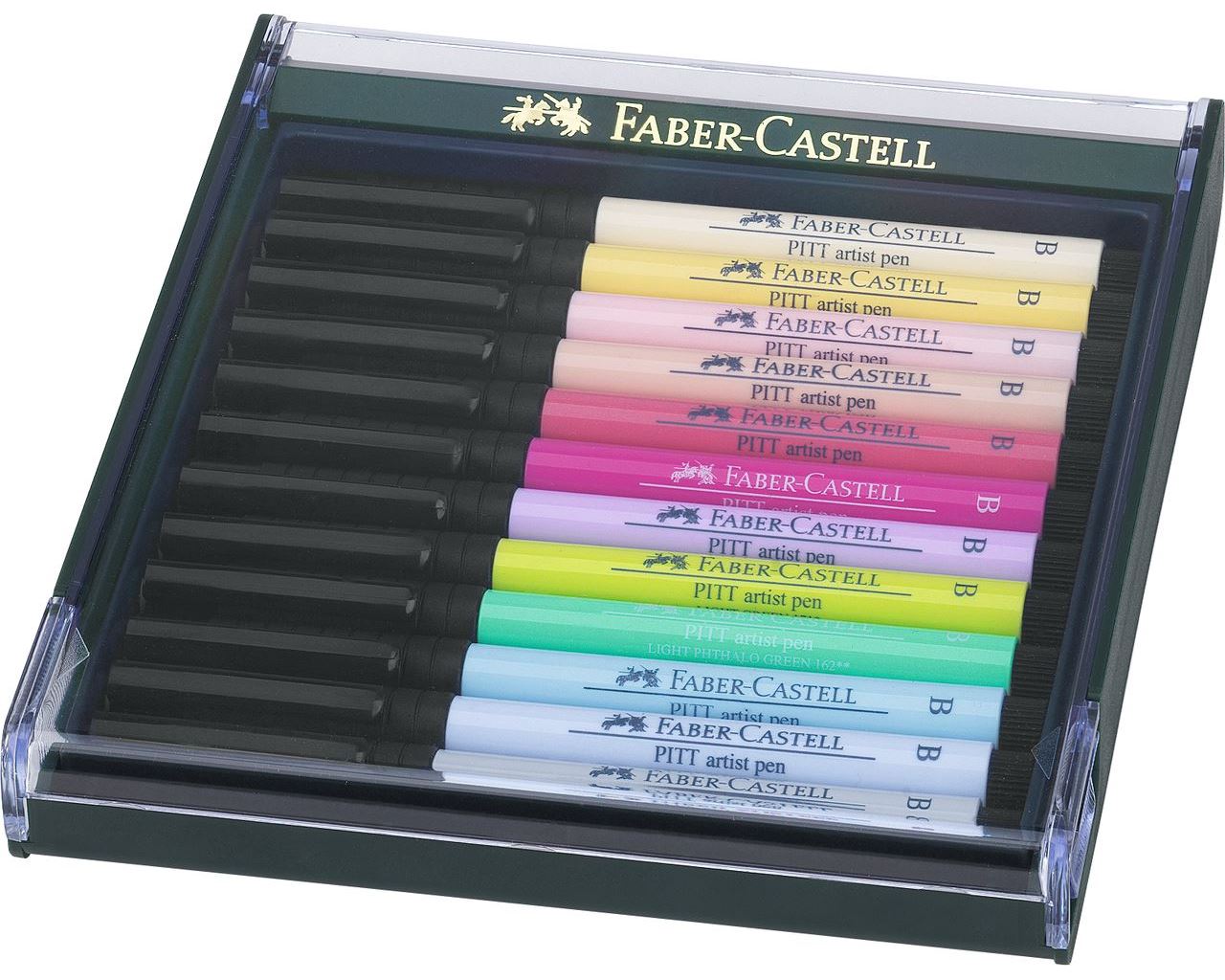 Faber-Castell Tuschestift - Pitt Artist Pen Brush - 12er-Etui - Pastelltöne