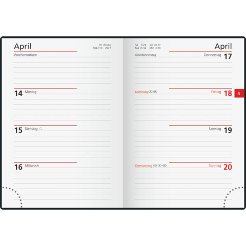 Rido/idé Taschenkalender Perfect/Technik I 2027 – A6, Kunststoff, schwarz