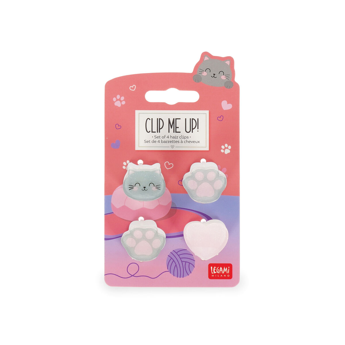 Legami Clip Me Up! - 4 Haarclip Set - Katze
