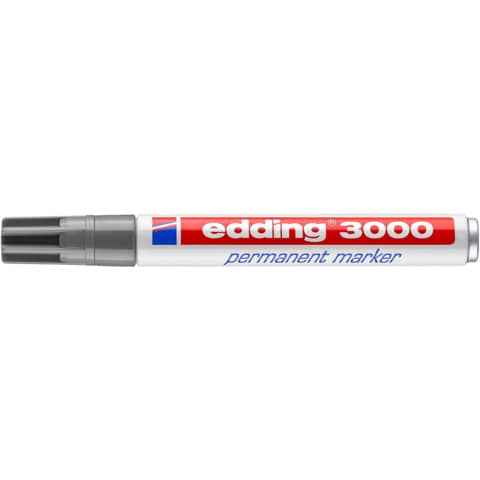 edding Permanentmarker 3000, Rundspitze, nachfüllbar, 1,5-3mm, grau