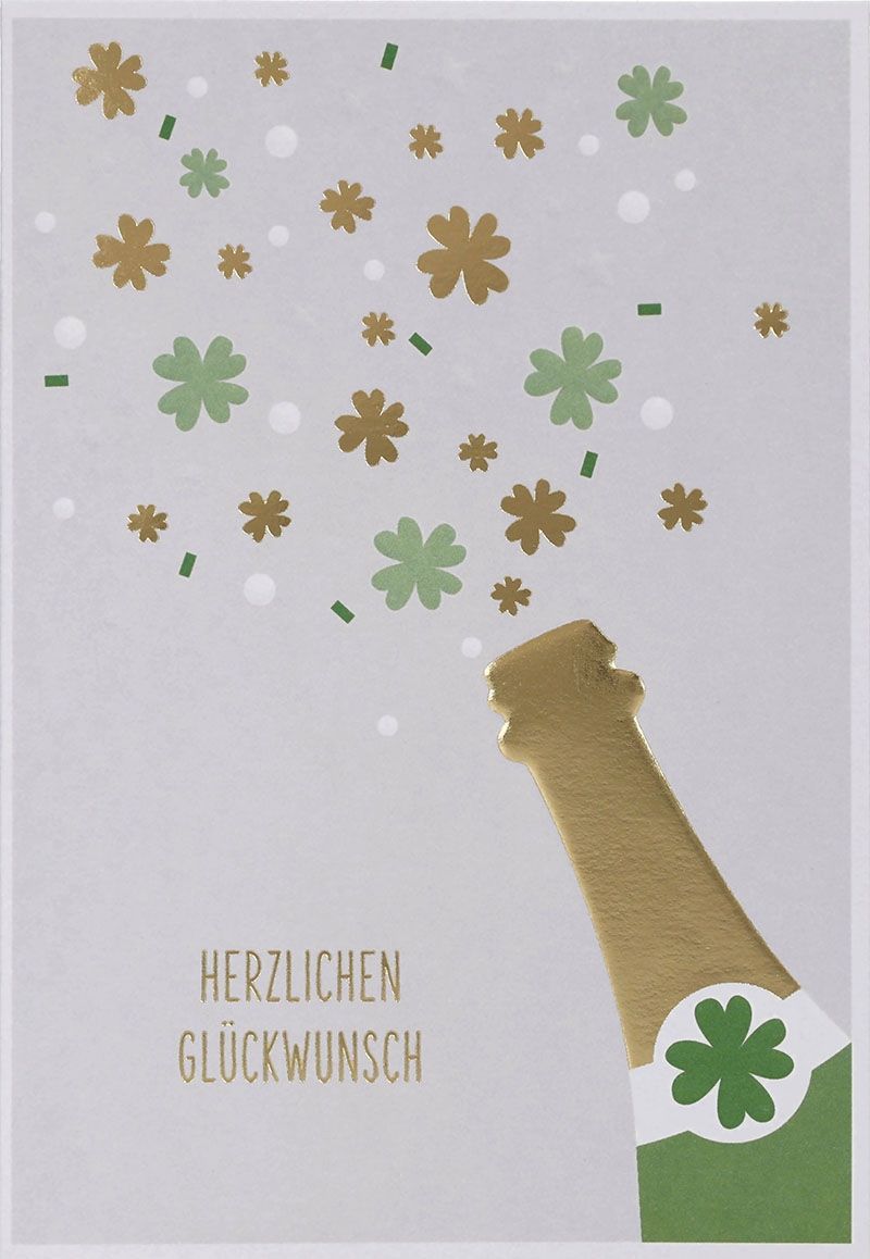 Besonders schön Klappkarte mit Naturpapier-Umschlag - 042 - "Herzlichen Glückwunsch"