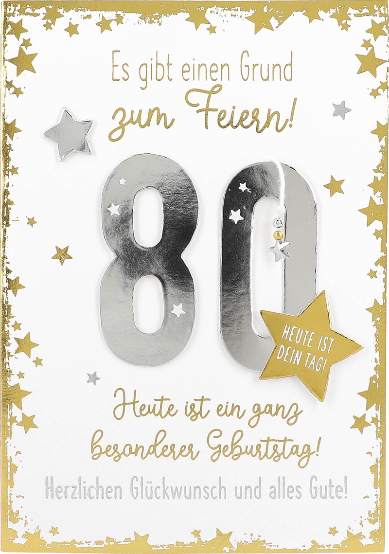 Elegance Klappkarten 011 - 80 - Es gibt einen Grund zum Feiern!... Elegance Klappkarten 011 - 80 - Es gibt einen Grund zum Feiern!...