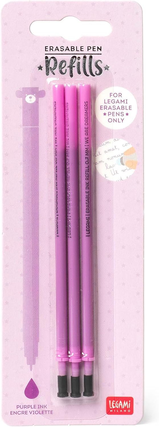 Legami Ersatzminen (3 Stück) für löschbaren Gelstift - violett