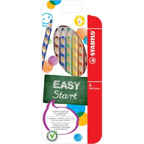 STABILO Farbstift EASYcolors, 6er Etui, Linkshänder