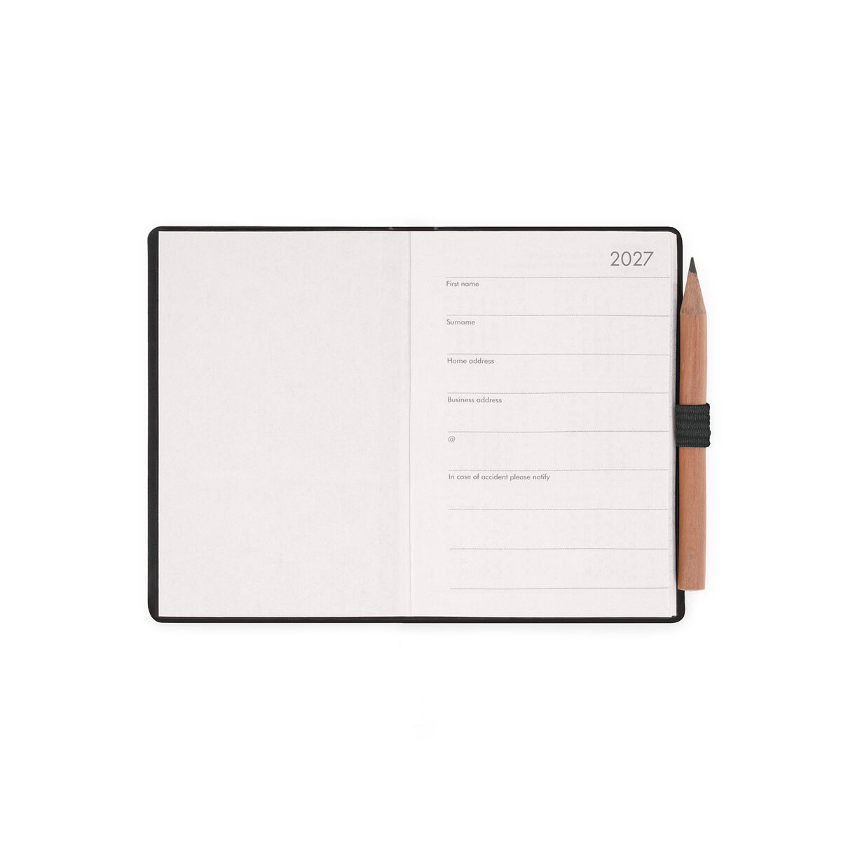 Legami 12-Monat Mini 2-Tagesbuch 2027 - Black Suit