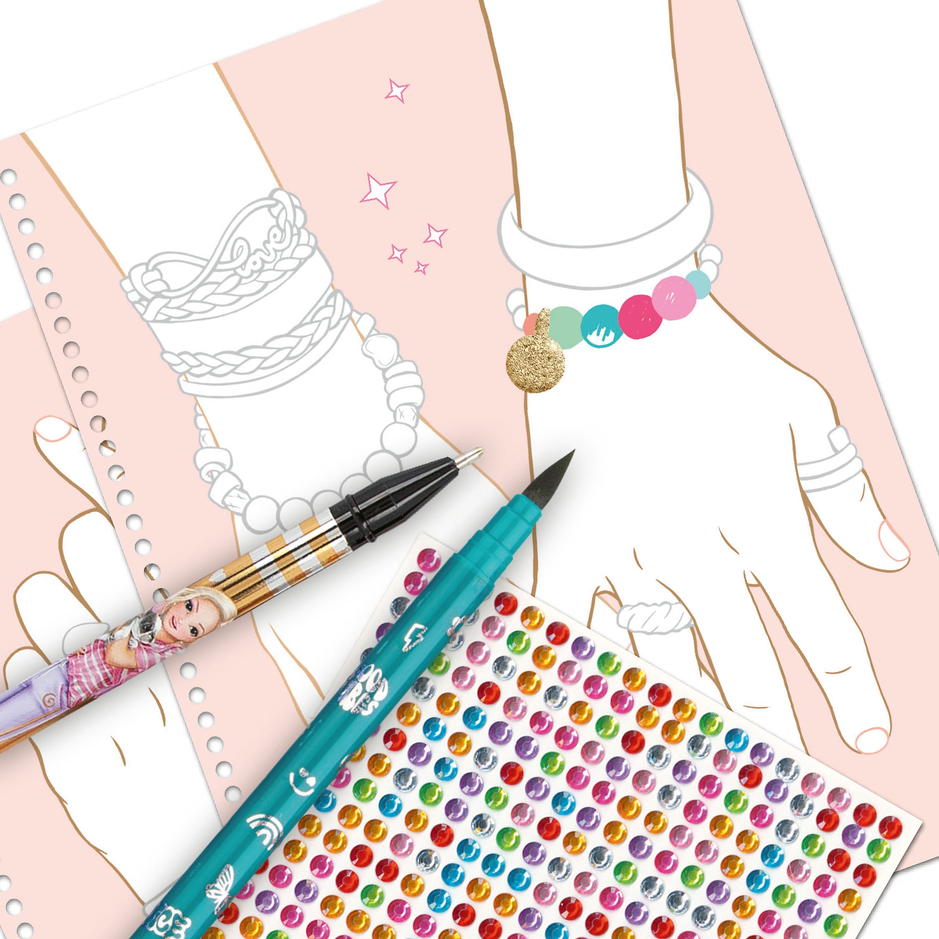 TOPModel Create your BLING BLING Malbuch, Schmuck