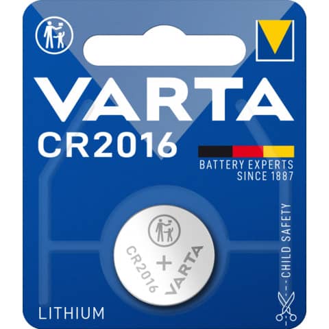 VARTA Knopfzellen-Batterie Lithium CR2016, 1 Stück