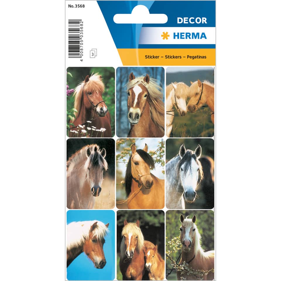 HERMA Decor Etiketten Sticker Pferdeköpfe, 27 Aufkleber - 3568