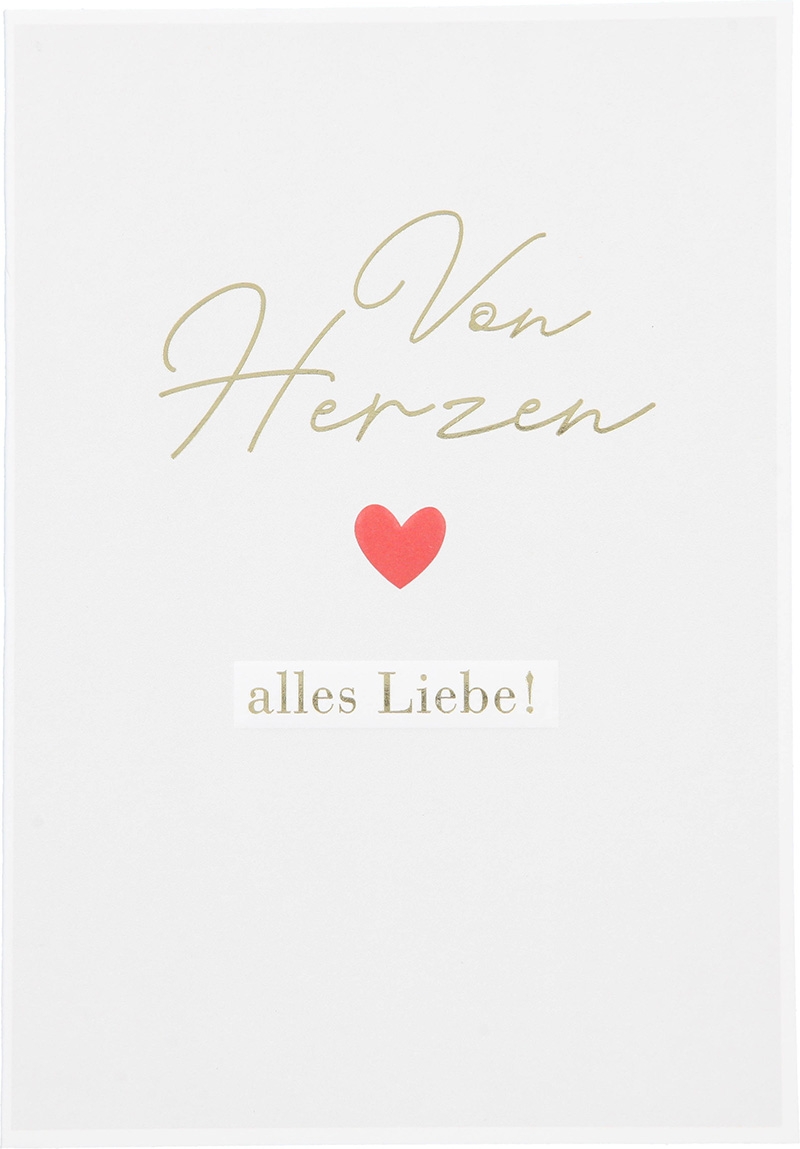 Besonders schön Klappkarte mit Naturpapier-Umschlag - 024 - "Von Herzen alles Liebe!"