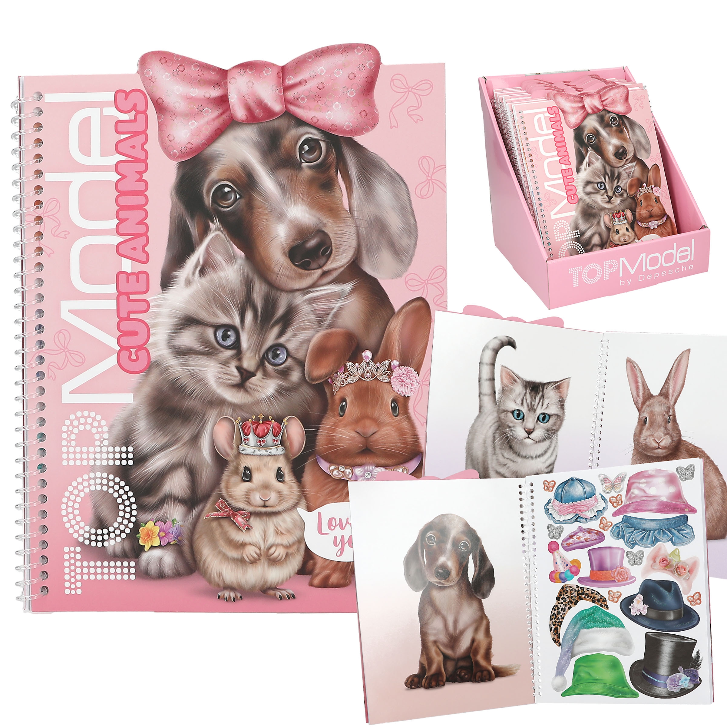 TOPModel Cute Animals Dress Me Up, Stickerbuch mit 24 Seiten & 7 Seiten Stickern