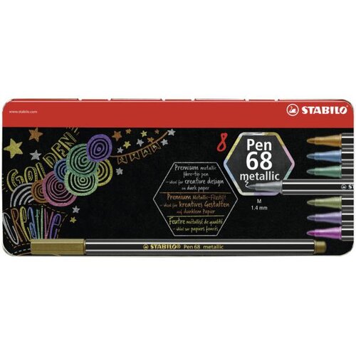 STABILO Filzstift Pen 68 metallic, 1,4mm, Stahldose STABILO Filzstift Pen 68 metallic, 1,4mm, Stahldose