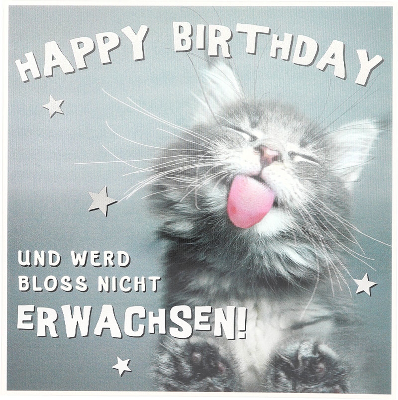 3D Musikkarte quadratisch - 045 - "Happy Birthday und werd bloss nicht Erwachsen!"