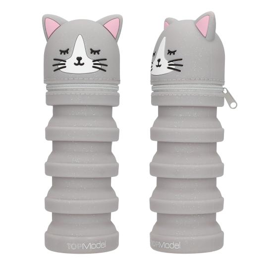 TOPModel Silikon Federmäppchen Katze BLOOMING KITTY, sortiert