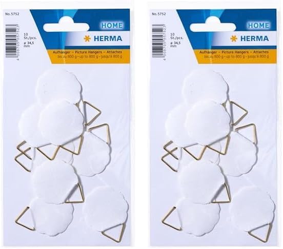 HERMA Bildaufhänger zum Kleben, 10 Stück, ø 34,5 mm, selbstklebend - 5752 (2er-Packung)