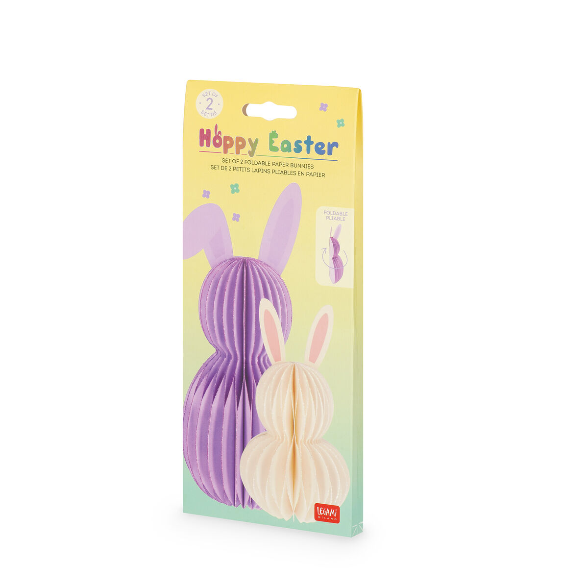 Legami Set mit 2 faltbaren Häschen aus Papier - Hoppy Easter (Limitiert)