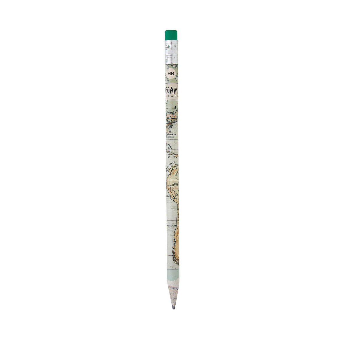 Legami Bleistift aus Recyclingpapier - Travel - Härte: HB/2, mit Radiergummi