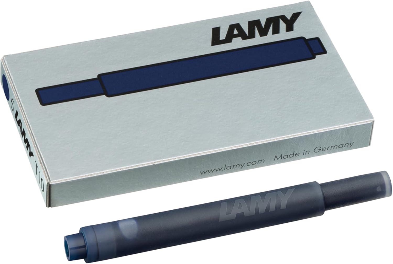 Lamy T10 Großraum-Tintenpatronen - Packung mit 5 Stück - blau-schwarz