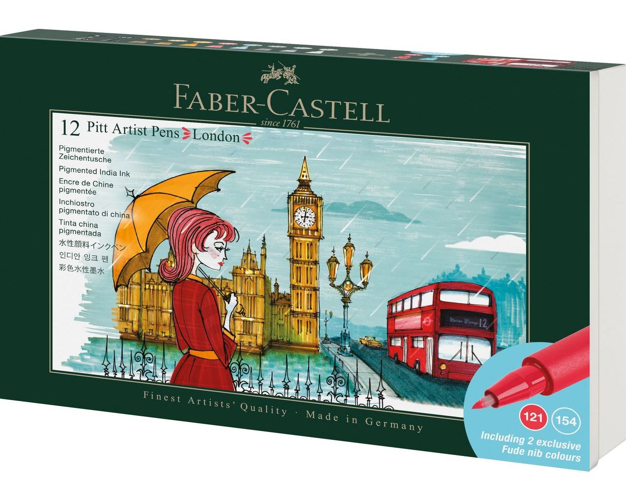 Faber-Castell Tuschestift - Pitt Artist Pen - Geschenkset 12-teilig - London